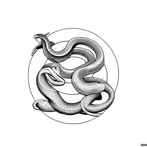 Snake In A Circle Eating It's Own Tail
