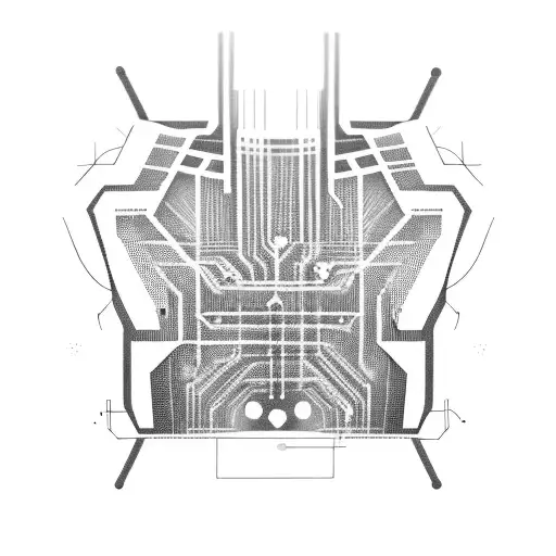 Incorporate Circuit Board Elements Into A Cyberpunk Design To Cover Scars On Stomach