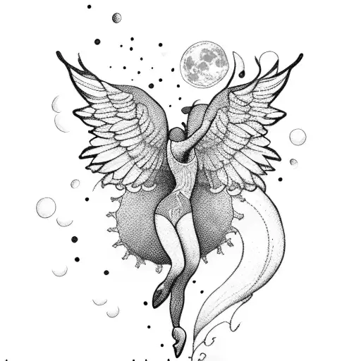 A Dancer Gracefully Leaping Across The Moonlit Ocean