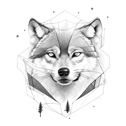 Woman In Forest With Wolf