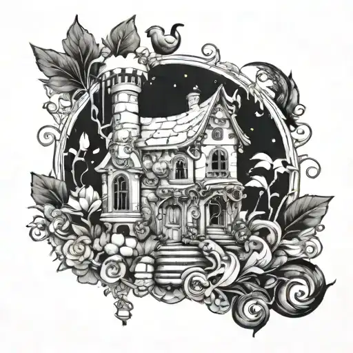 Incorporate A Whimsical Fairy Tale Theme With Elements Of Gaming For A Unique Tattoo Design