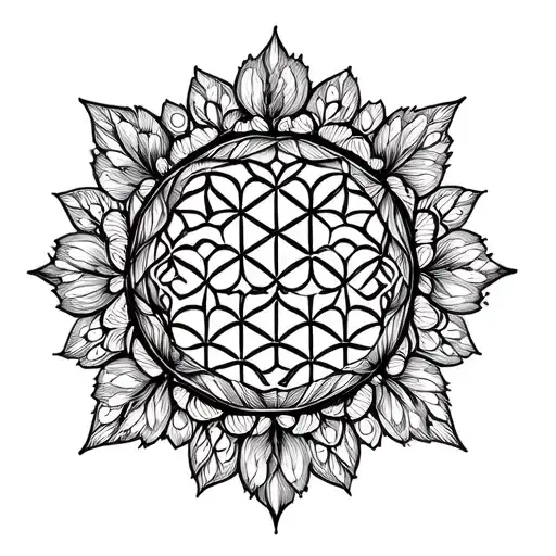 Incorporate Intricate Geometric Patterns Into A Design Inspired By The Flower Of Life Symbol