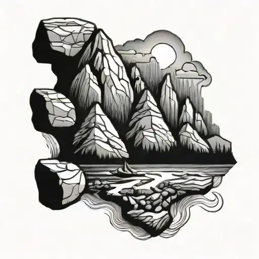 Rock Wall And Mountain Landscape