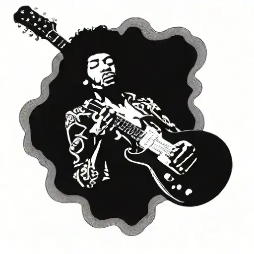 Jimi Hendrix Shoots From A Guitar
