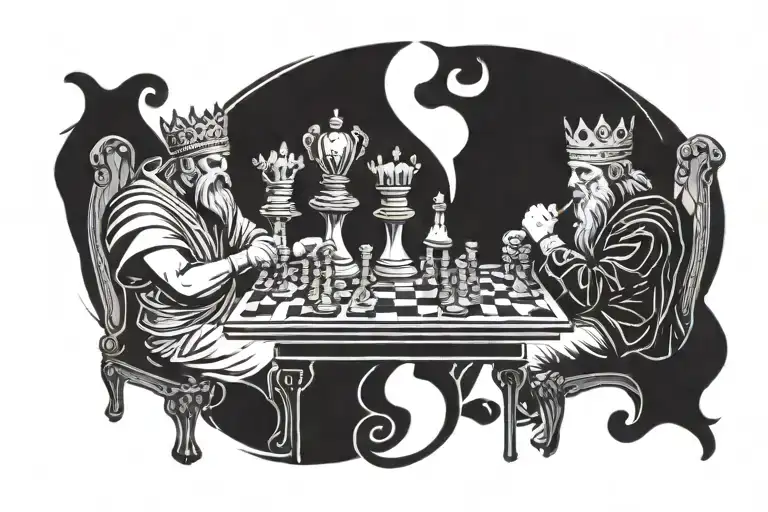 Good Vs Evil Playing Chess King