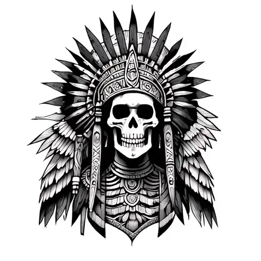 Skeleton Aztec Warrior