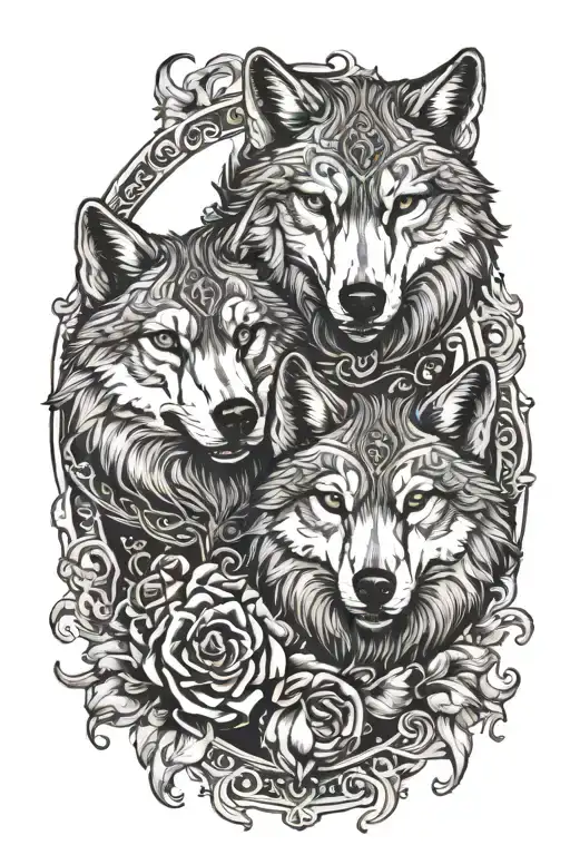 Wolf With Two Heads In A Circus Costume