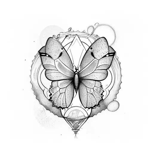 Hourglass With A Butterfly