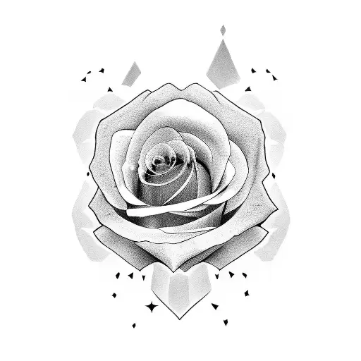 Estry Written With A Rose And Reborn Written Underneath And Some Shooting 4 Point Stars