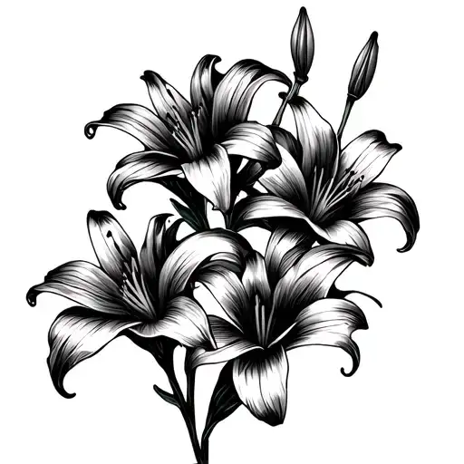 3 Tiger Lily Flowers