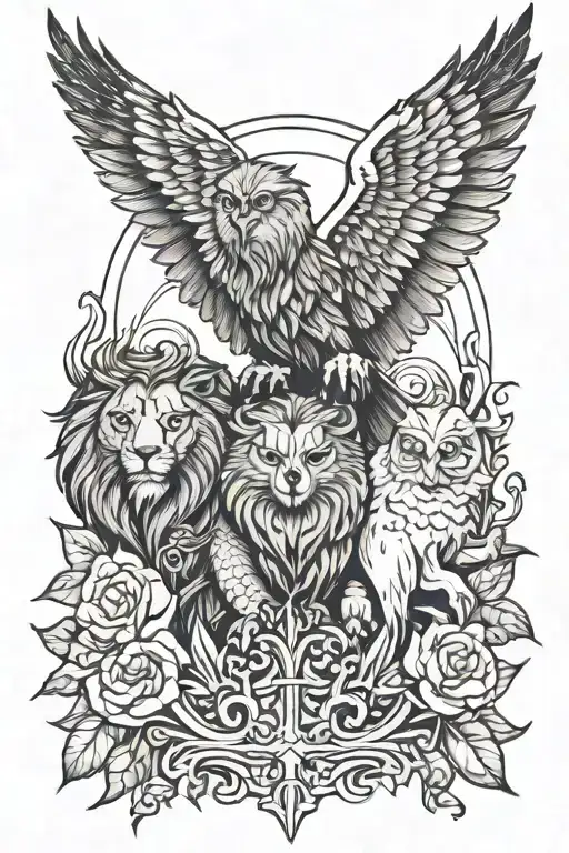 Lion And Owl And Catholic