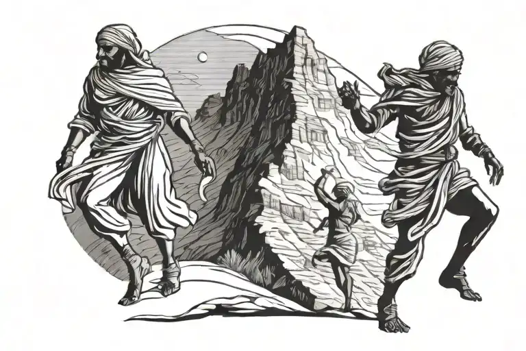 Beduines Dancing On A Mountain In Sahara