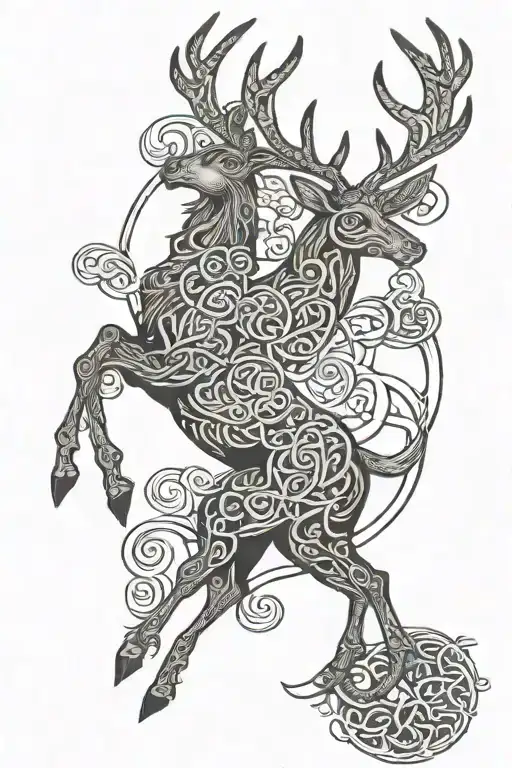 Celtic Stag Leaping