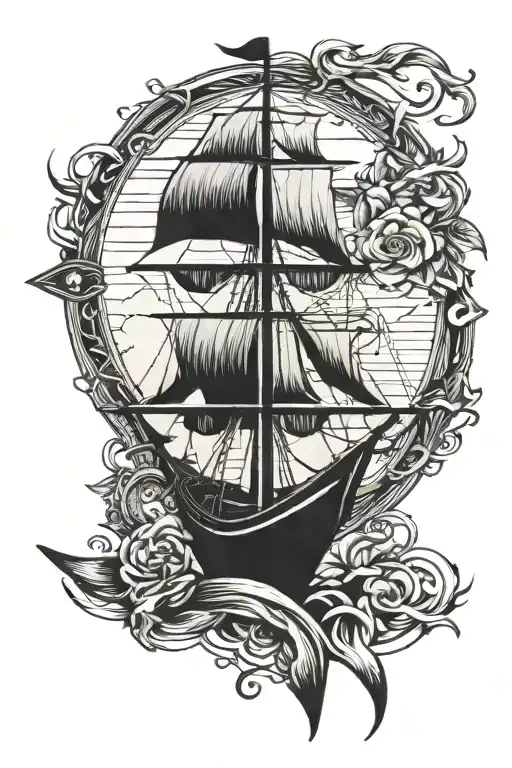 Anchor And Sailboat