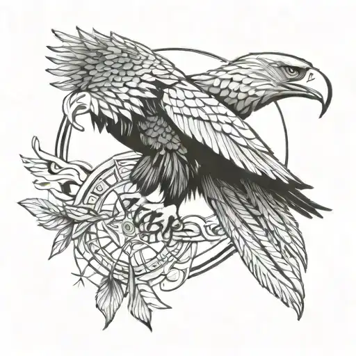 Eagle And Dream Catchwr