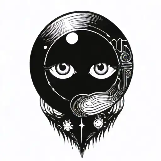 Eye Surrounded By Lights Shining