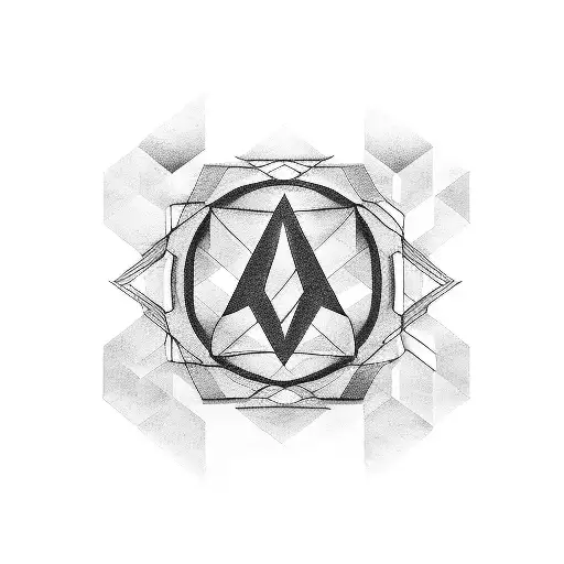 A Minimalist Design Of A Vinyl Record With The Linkin Park Symbol In Dotwork Style