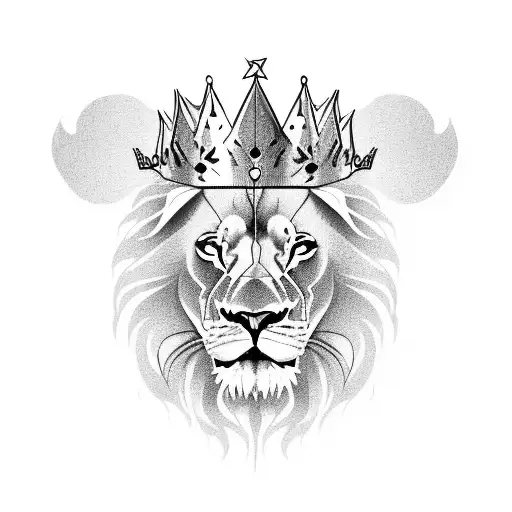 Lion With Golden Crown Melting In Your Head
