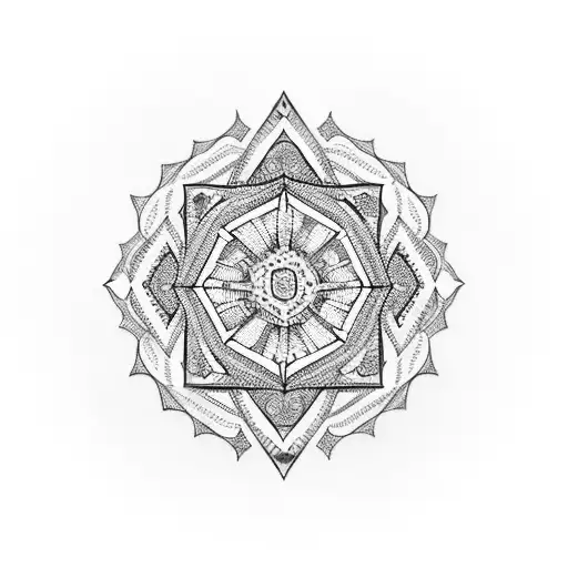 A Blackwork Tattoo Featuring Intricate Geometric Patterns Inspired By The Client's Love For Black