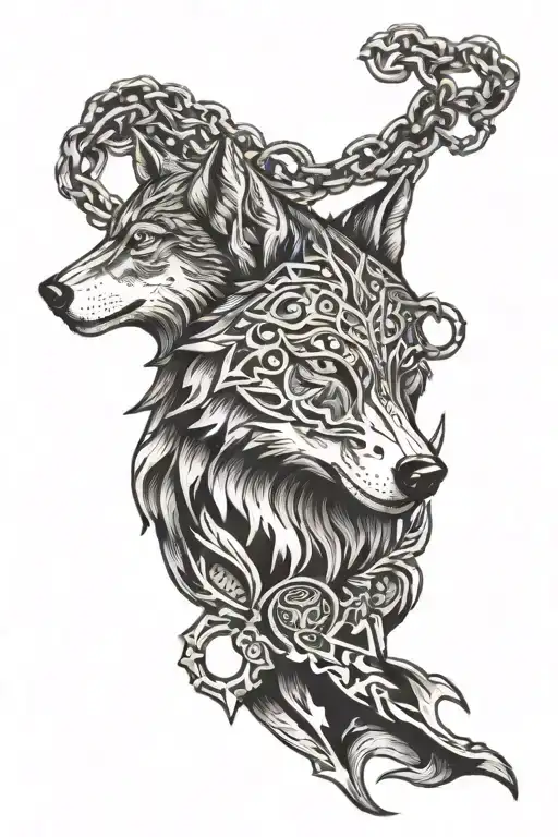 Wolf With A Pendant Chain