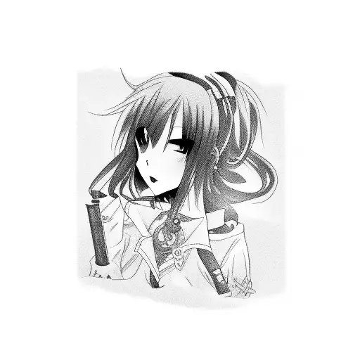 Smoking Gothic Anime Girl