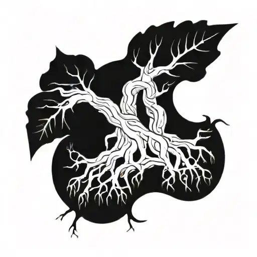 Tree Roots Growing From Hand