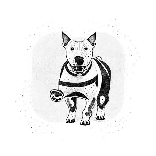 Bull Terrier Playing Guitar