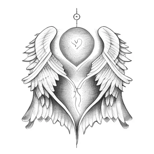Heart Diagram Atrium Ventricle Angel Wings Halo