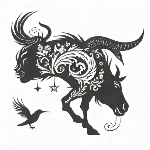 Capricorn Zodiac Sign With Birds Included