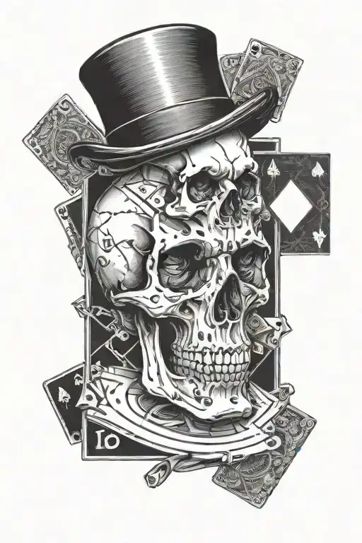 Skull And Deck Of Cards