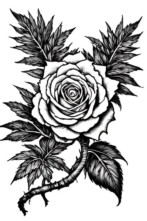 Palm Tree Cross Rose Intertwined