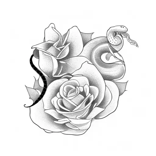 Swared With Flowers And Snake