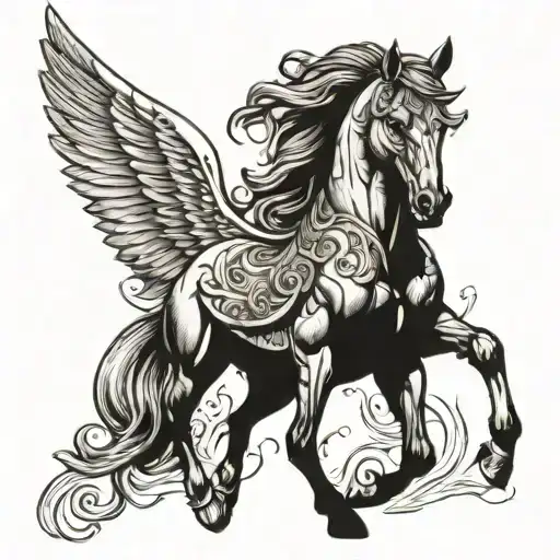 Horse With Angel Wing Attached