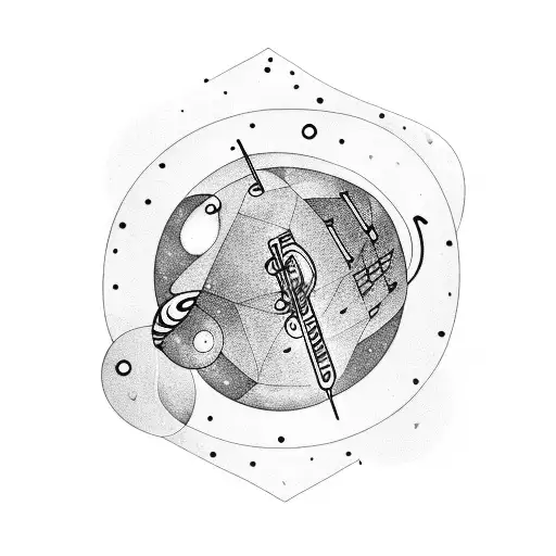 Galaxy Filled With Musical Notes And Planets