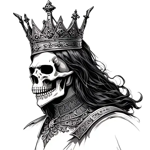Knight Skull Wearing A Crown