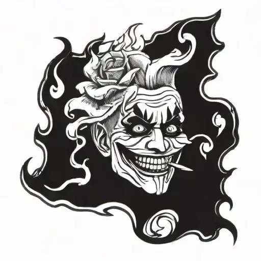 Why So Serious With Money On Fire Under It And A Rose