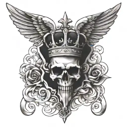 Cross With Wings And Crown On The Throat