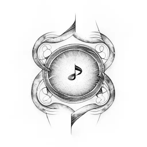 Musical Notes Forming A Spiral Galaxy