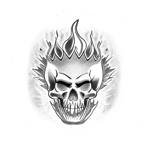Fire On Crown Of Skull