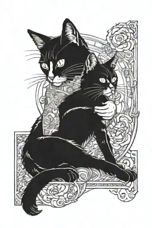 Cat With A Girl On The Bottom