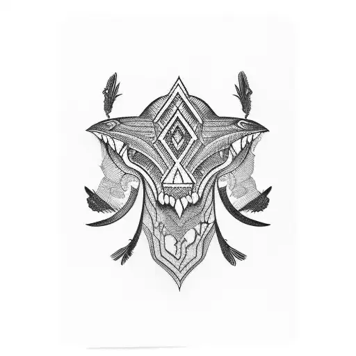 A Card Tattoo That Looks Like It Is Sewn Into Skin With A Tribal-inspired Design