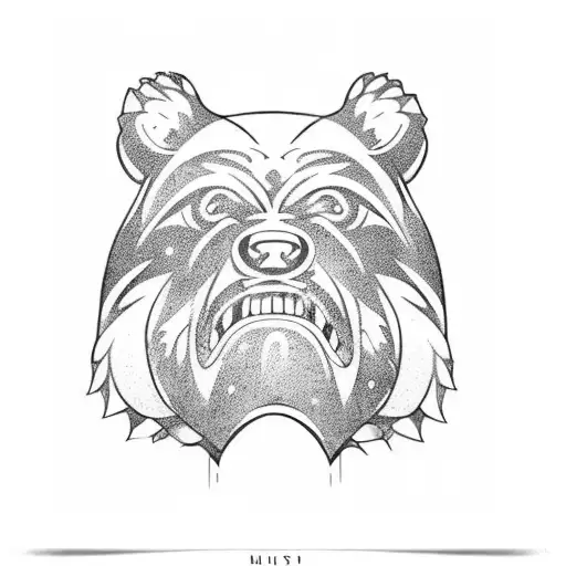 A Basketball Court In The Shape Of A Bear's Paw With Alien Graffiti