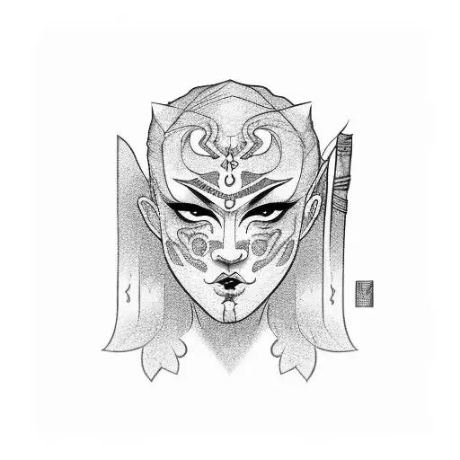 Katana In Detail For A Face