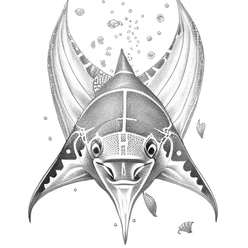 Female Scuba Diver With Eagle Ray