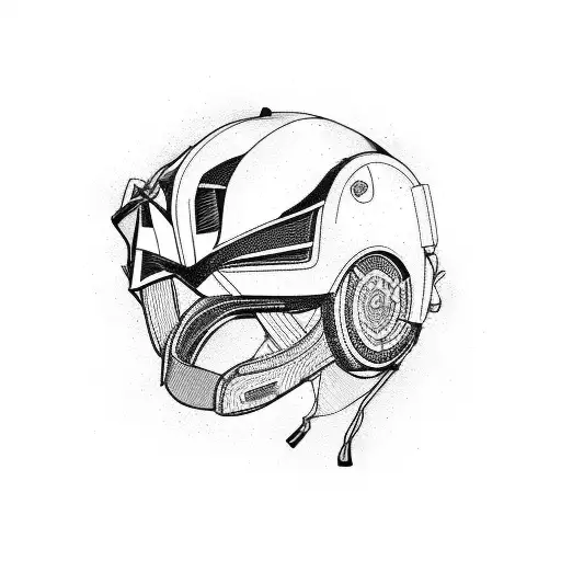 Raven And Broken Motorcycle Helmet