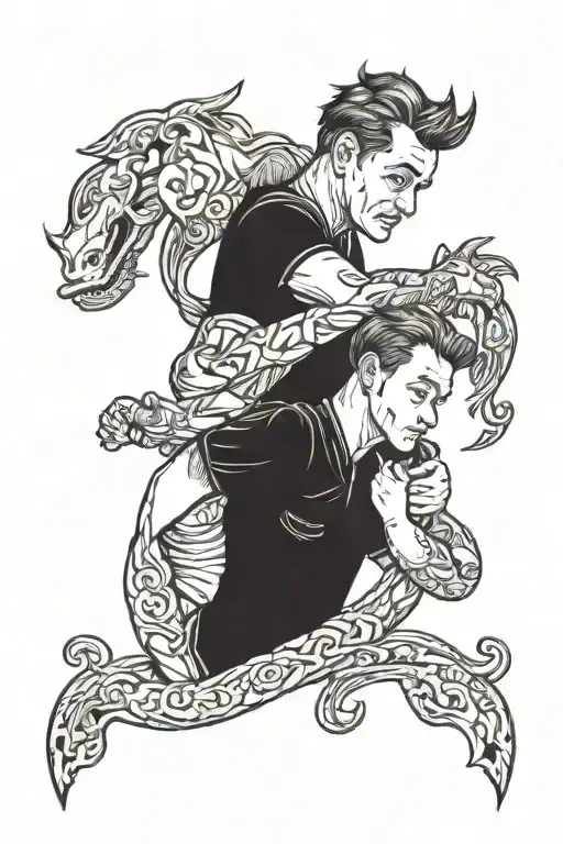 Dad And Son Matching Tatto Design