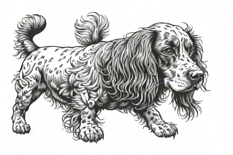 Side Veiw Feild Spaniel Dog