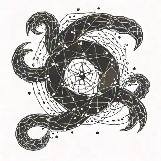 Zodiac Constellation Of Cancer Intertwined With Baseball Stitches