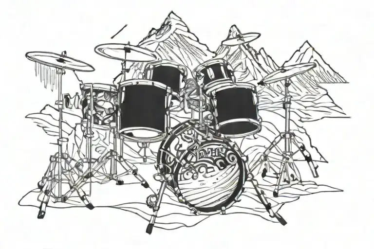 A Drum Set With Mountain Biking Trails Weaving Through The Drums