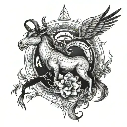 Capricorn Zodiac Sign With Birds